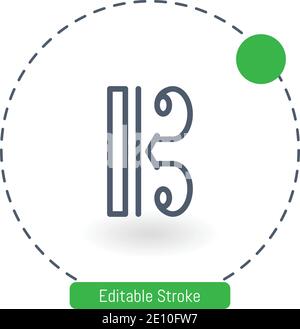 alto clef vector icon editable stroke outline icons for web and mobile Stock Vector