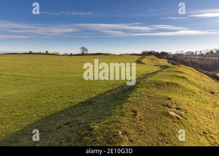 Iron Age hillfort of Burrough Hill, Burrough on the Hill, Leicestershire, England, United Kingdom Stock Photo