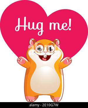 Cartoon hamster ready for a hugging Stock Vector