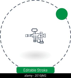 paintball vector icon editable stroke outline icons for web and mobile Stock Vector