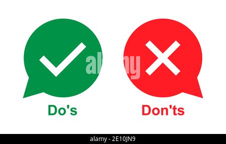 Speech icon vector bubble like dos and donts. flat simple trend modern logotype graphic design . Stock Vector