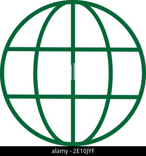 World Wide Web Vector Icon. Vector Line Logo illustration. Browser symbol . Stock Vector