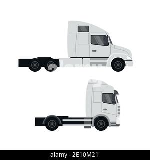 Cargo truck design. Heavy haul trailer Stock Vector