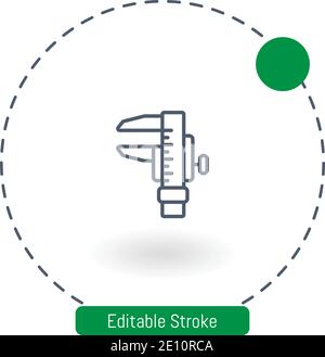 caliper vector icon editable stroke outline icons for web and mobile Stock Vector