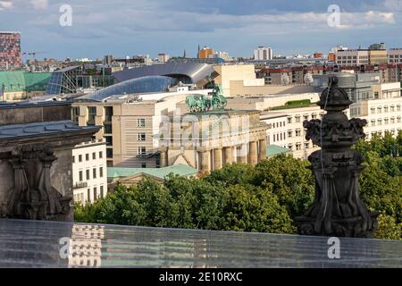 Reichstag, German parliament building and visiting it's roof Stock Photo