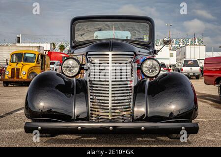 Old Classic Antique Car Half Front Details With Cream White Color With Chrome Body Parts Outdoor Close Up On One Of The Big Headlamp Lights Stock Photo Alamy