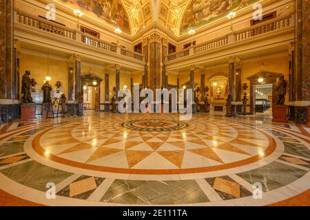 Interior of one of the halls of the National Museum in Prague Stock Photo