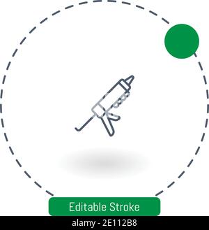 sealant gun vector icon editable stroke outline icons for web and mobile Stock Vector