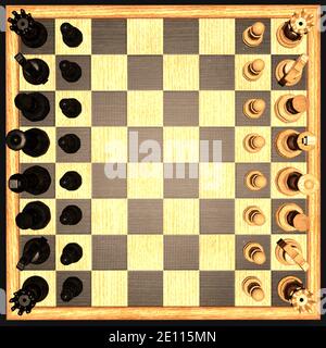 Digital 3D Illustration Of A Chess Board Stock Photo