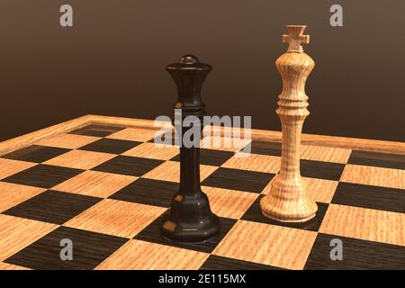 Digital 3D Illustration Of A Chess Board Stock Photo