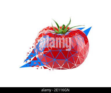 Vector tomato in low poly style Stock Vector