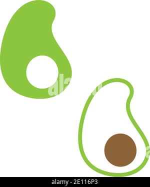 Avocado icon logo illustration design vector template Stock Vector
