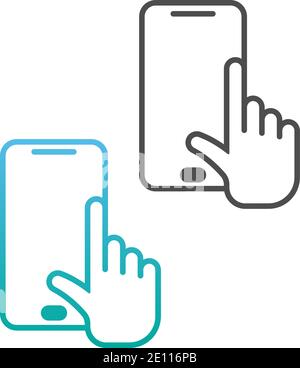 Digital hand touch technology logo icon design vector Stock Vector