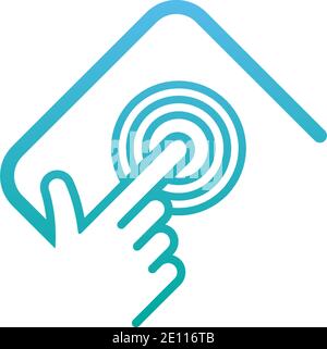 Digital hand touch technology logo icon design vector Stock Vector