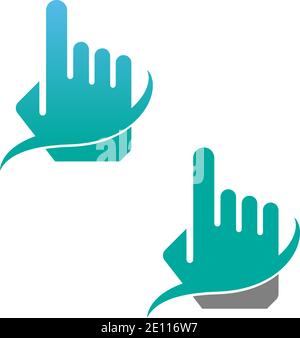 Digital hand touch technology logo icon design vector Stock Vector
