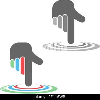 Digital hand touch technology logo icon design vector Stock Vector