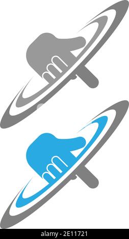 Digital hand touch technology logo icon design vector Stock Vector
