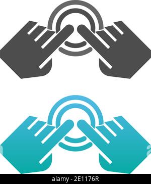Digital hand touch technology logo icon design vector Stock Vector