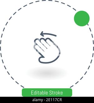 flick left vector icon editable stroke outline icons for web and mobile Stock Vector