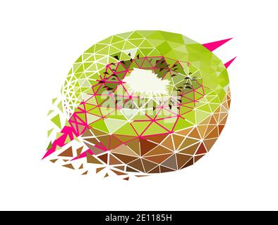 Vector kiwi in low poly style Stock Vector
