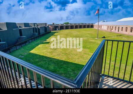 The Parade Ground of Civil War Fort Zachary Taylor in Key West, the Florida Keys. Stock Photo