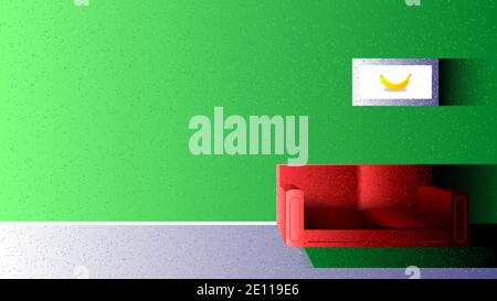 Vector room in grain brush style Stock Vector