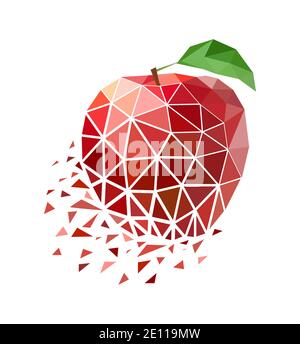 Vector apple in low poly style Stock Vector
