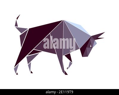 Vector bull in low poly style Stock Vector