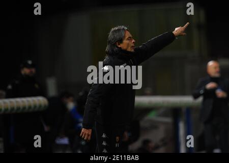 Benevento, Italy. 3rd Jan, 2021. Benevento, Italy, Ciro Vigorito stadium, January 03, 2021, Filippo Inzaghi coach (Benevento CALCIO during Benevento Calcio vs AC Milan - Italian football Serie A match Credit: Renato Olimpio/LPS/ZUMA Wire/Alamy Live News Stock Photo