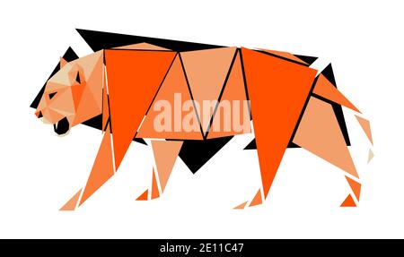 Vector tiger in low poly style Stock Vector
