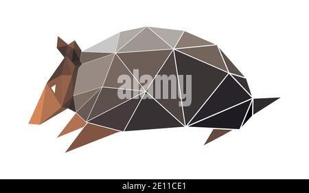 Vector armadilo in low poly style Stock Vector