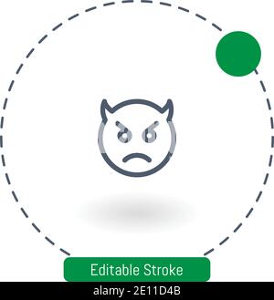 devil vector icon editable stroke outline icons for web and mobile Stock Vector