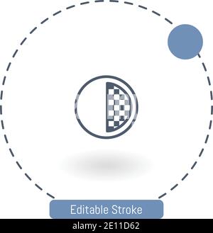 contrast vector icon editable stroke outline icons for web and mobile Stock Vector