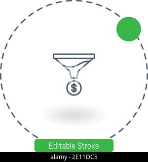 funnel vector icon editable stroke outline icons for web and mobile Stock Vector