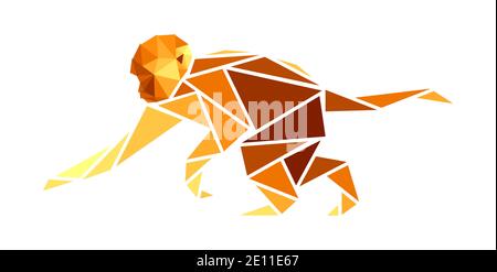 Vector monkey in low poly style Stock Vector