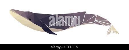 Vector whale in low poly style Stock Vector