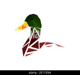 Vector duck in low poly style Stock Vector