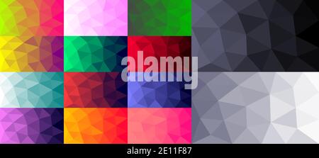 Vector backgrounds in low poly style Stock Vector