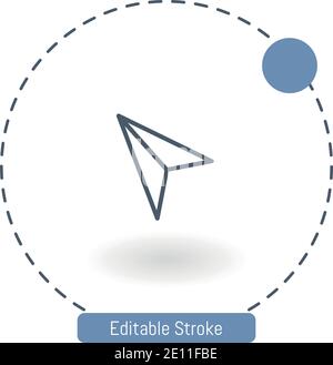 sent email vector icon editable stroke outline icons for web and mobile Stock Vector
