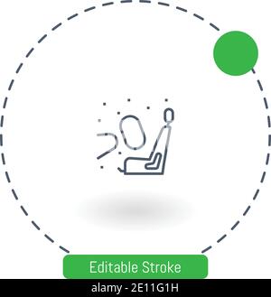 airbag vector icon editable stroke outline icons for web and mobile Stock Vector