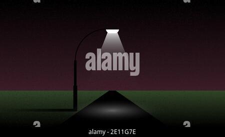 Vector lamp in grain brush style Stock Vector