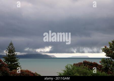 Sunset beach landscape at Kapiti, New Zealand Stock Photo