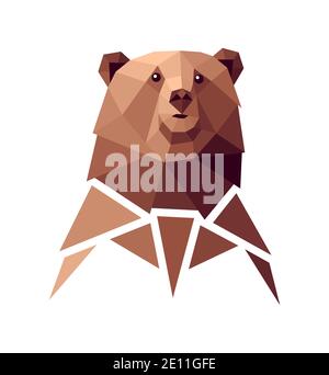 Vector bear in low poly style Stock Vector