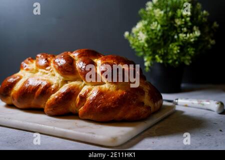 Homemade Challah bread, selective focus Stock Photo