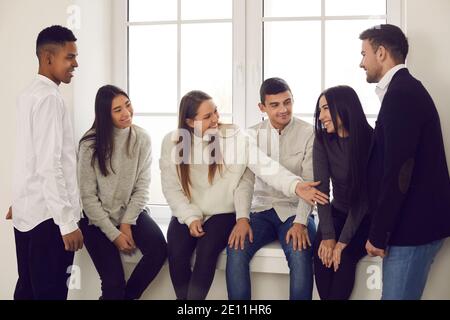 International business team, cooperation, multi ethnic group concept Stock Photo