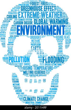 Environment word cloud on a white background. Stock Vector