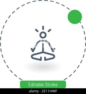man meditating vector icon editable stroke outline icons for web and mobile Stock Vector