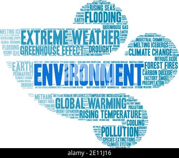 Environment word cloud on a white background. Stock Vector