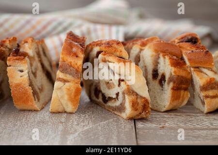 Braided Cake With Nut Filling Stock Photo