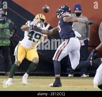 Chicago, United States. 03rd Jan, 2021. Green Bay Packers tight end Dominique Dafney (49) catches a second quarter touchdown pass against the Chicago Bears at Soldier Field in Chicago on Sunday, January 3, 2021. The Green Bay Packers defeated the Chicago Bears 35-16. Photo by Mark Black/UPI Credit: UPI/Alamy Live News Stock Photo